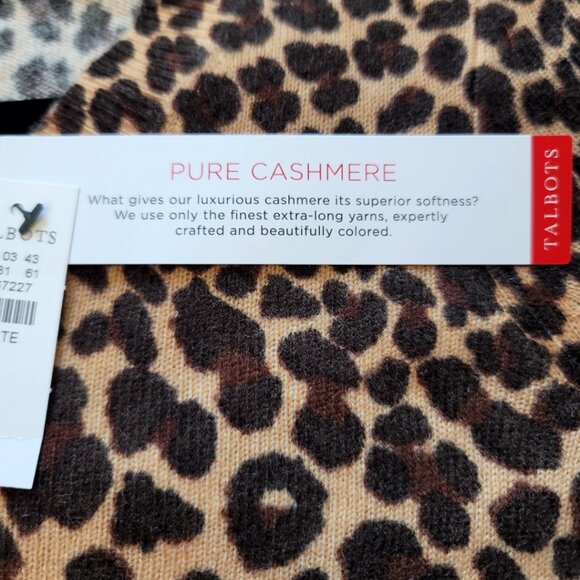 Talbots Cashmere V-Neck Sweater - Leopard New Size 0-2 Petite - Picture 10 of 12